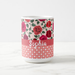 Sweet Dusty Pink Roses Personalisiert Kaffeetasse