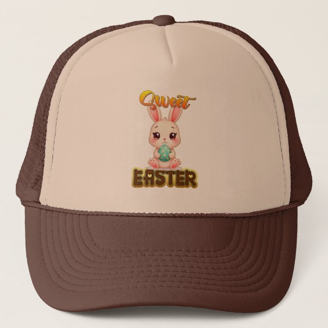 Sweet Easter Bunny – Cute Chocolate Style - boné Truckerkappe (Vorderseite)