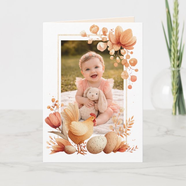 Sweet Easter Photo Card for Grandma and Grandpa Karte (Vorderseite)