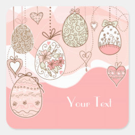 Sweet Elegance Easter Quadratischer Aufkleber