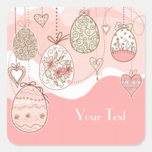 Sweet Elegance Easter Quadratischer Aufkleber