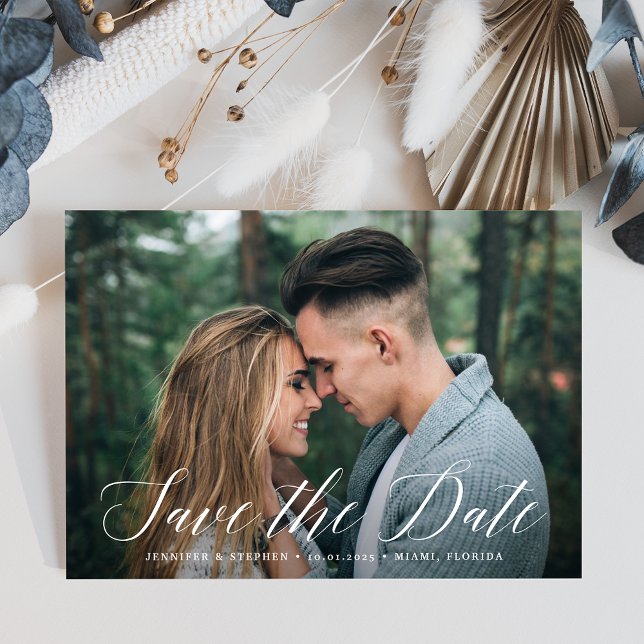 Sweet Elegant Script Foto Save The Date (Von Creator hochgeladen)