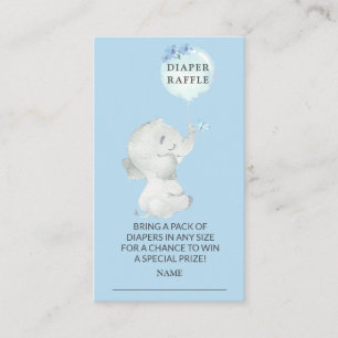 Sweet Elephant Baby Shower Diaper Raffle Ticket Begleitkarte