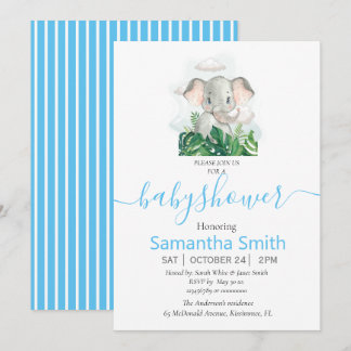 Sweet Elephant Baby Shower Einladung