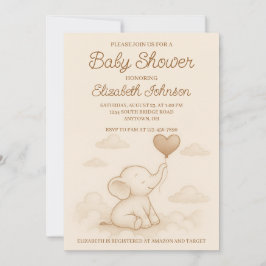 Sweet Elephant Baby Shower Einladung