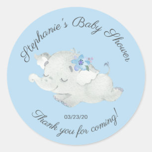 Sweet Elephant Baby Shower Fevor Sticker