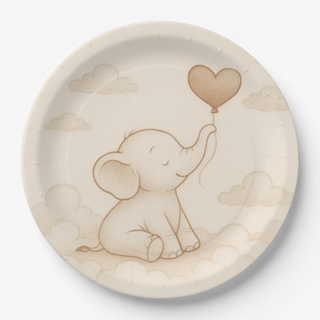 Sweet Elephant Baby Shower Paper Teller (Vorderseite)