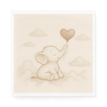 Sweet Elephant Baby Showpapier Napkins