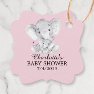 Sweet Elephant Girls Baby Shower Gefallen Tag Geschenkanhänger