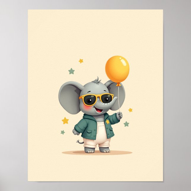 Sweet Elephant Safari Kinderzimmer Kunst, Dichtung Poster (Vorne)