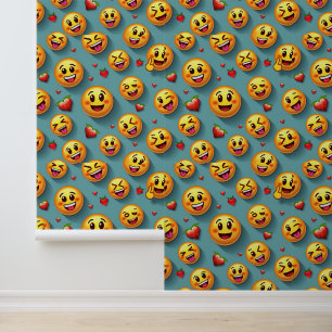 Sweet Emoji Liebe: Spielerische Erdbeerherzen Tapete
