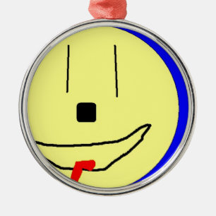 Sweet Emoji, Yellow Blue, Kunst von Kindern:) Ornament Aus Metall