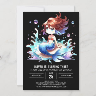 Sweet Enchanted Mermaid Birthday Einladung