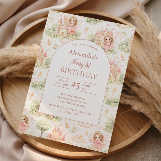 Sweet Fairy First Birthday Girl Einladung (Von Creator hochgeladen)