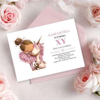 Sweet Fairy Girl 3rd Birthday Rose Gold invitation Einladung
