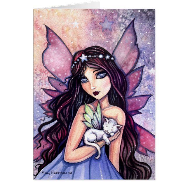 Sweet Fairy mit White Cat Card (Vorne)