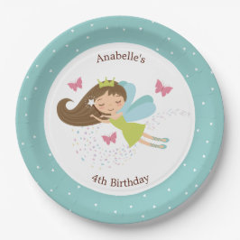 Sweet Fairy Princess Girl's Birthday Pappteller