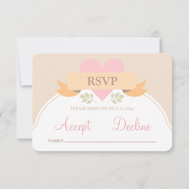 Sweet Fairytale Wedding RSVP Karte (Vorderseite)