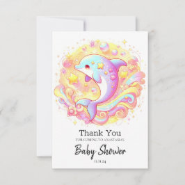 Sweet Fantasy Dolphin Baby Dusche Dankeskarte