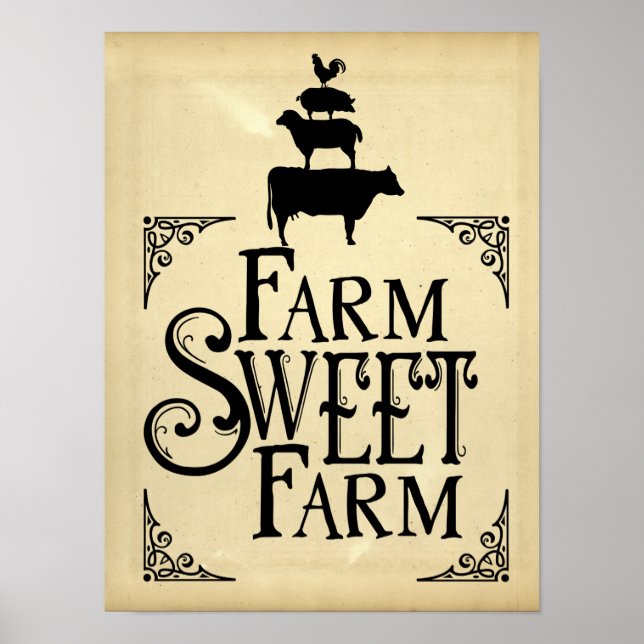 Sweet Farm Vintag Style Poster (Vorne)