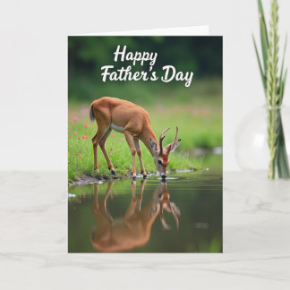 Sweet Fathers Day Deer Pond Card Karte
