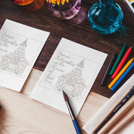 Sweet Fellowship Gingerbrot Church Coloring Card