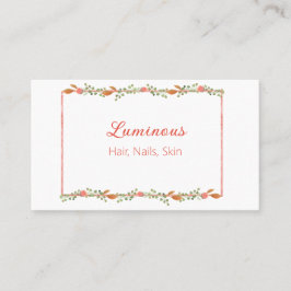 Sweet, Feminine Rose and Foliage Business Card Visitenkarte