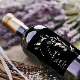 Sweet Floral Arch Wedding Lilac ID998 Weinetikett