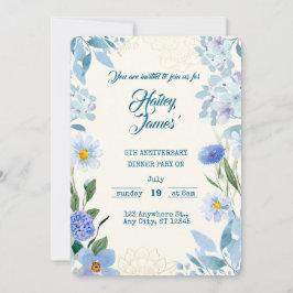 Sweet Floral Birthday Invitation for Kids Einladung