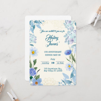 Sweet Floral Birthday Invitation for Kids Einladung