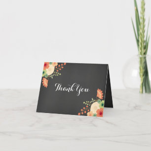 Sweet Floral Chalkboard Danke Karte