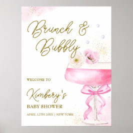 Sweet Floral Champagne Brunch Baby Dusche Willkomm Poster