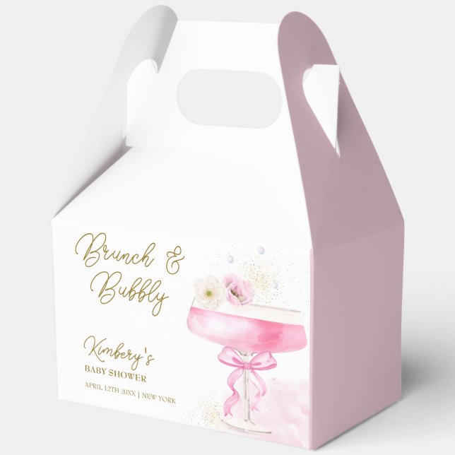 Sweet Floral Champagne Brunch Bubbly Baby Show Geschenkschachtel (Vorderseite)