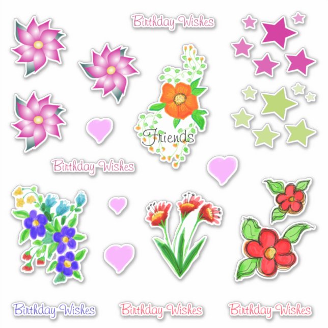 Sweet Floral Decals Aufkleber (Vorderseite)