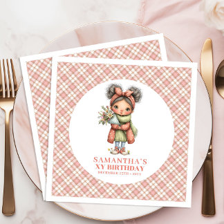 Sweet Floral Fairy Pink 2nd Birthday Party Napkins Serviette