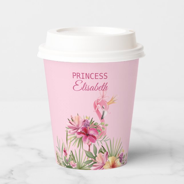 Sweet Floral Flamingo Pappbecher (Vorderseite)
