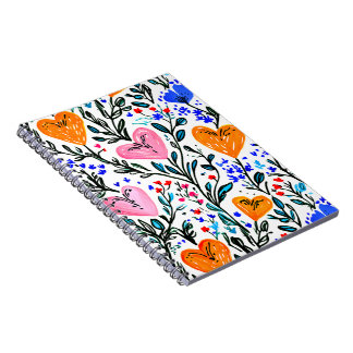 Sweet Floral Heart Notebook Notizblock