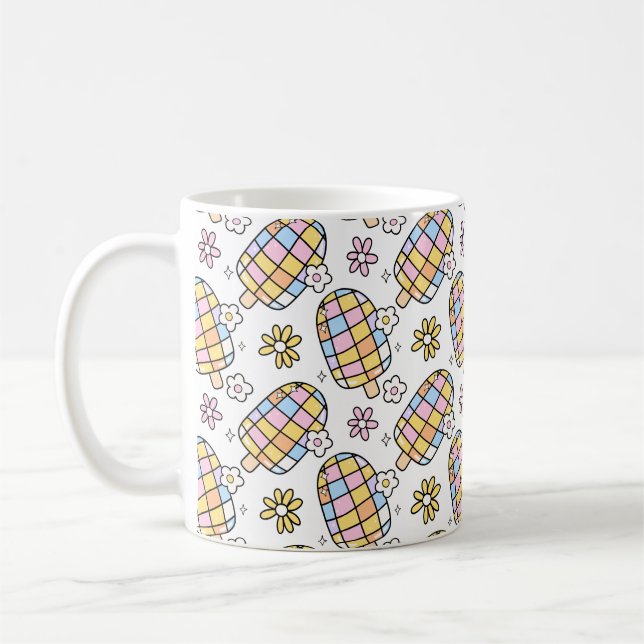 Sweet Floral Ice Cream - Whimsical Summer Pattern Kaffeetasse (Links)