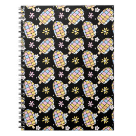 Sweet Floral Ice Cream - Whimsical Summer Pattern Notizblock