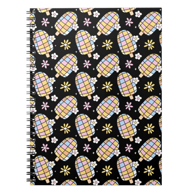 Sweet Floral Ice Cream - Whimsical Summer Pattern Notizblock (Vorderseite)