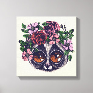 Sweet Floral Lemur Leinwanddruck