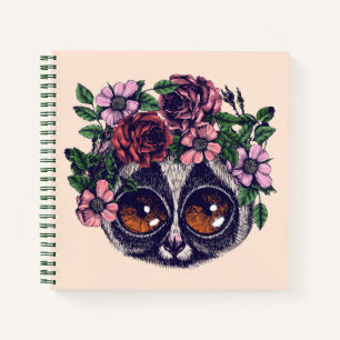 Sweet Floral Lemur Notizbuch