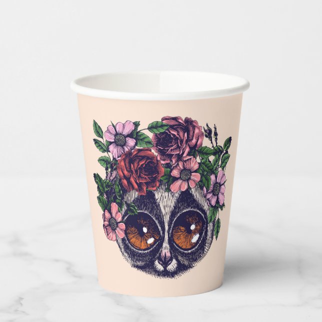 Sweet Floral Lemur Pappbecher (Links)