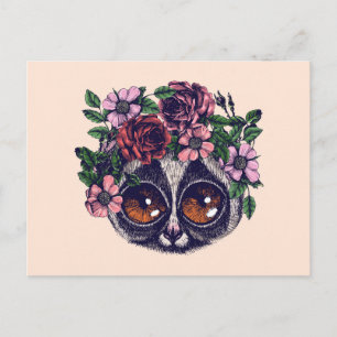 Sweet Floral Lemur Postkarte