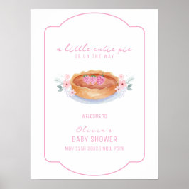 Sweet Floral Pie Raspberry Baby Dusche Willkommen Poster