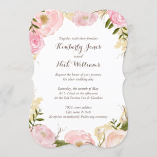 Sweet Floral Rose Wreath Wedite Einladung