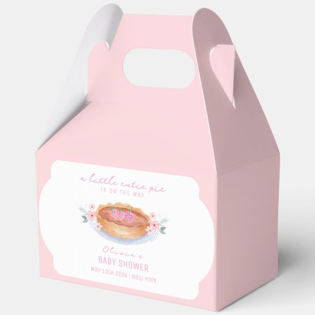 Sweet Floral Süsse Pie Raspberry Baby Dusche Geschenkschachtel (Vorderseite)