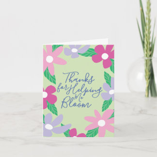 Sweet Floral Teacher Appreciation Greeting Card Karte