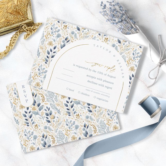 Sweet Floral Wedding Pattern ID1045 RSVP Karte (Von Creator hochgeladen)