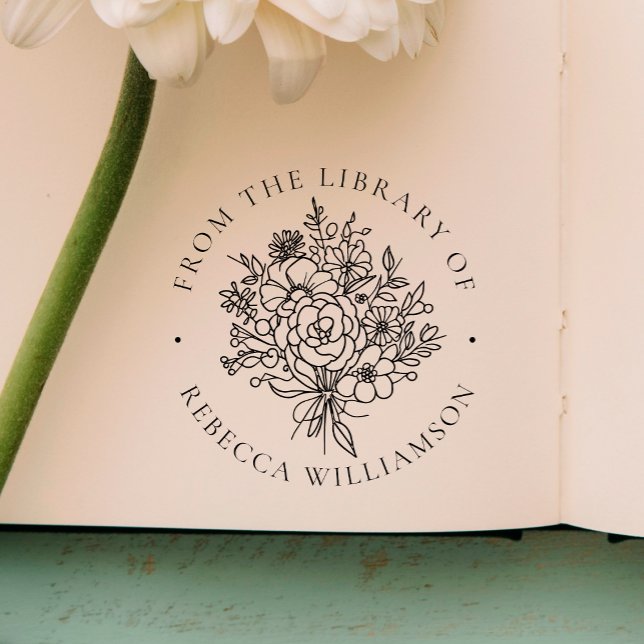 Sweet Florals | Modernes Buch "Aus der Bibliothek" Gummistempel (Von Creator hochgeladen)